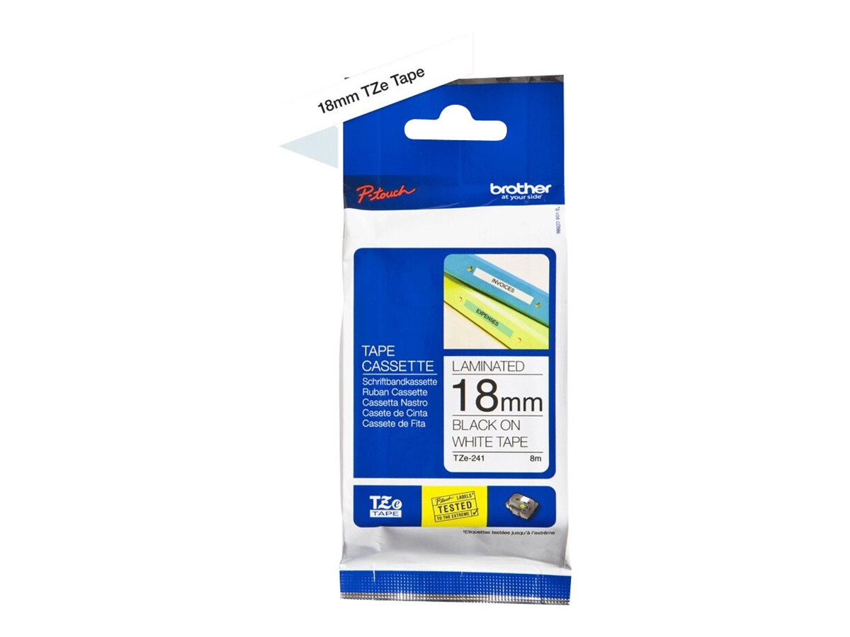 Brother TZE-241 label-making tape Black on white
