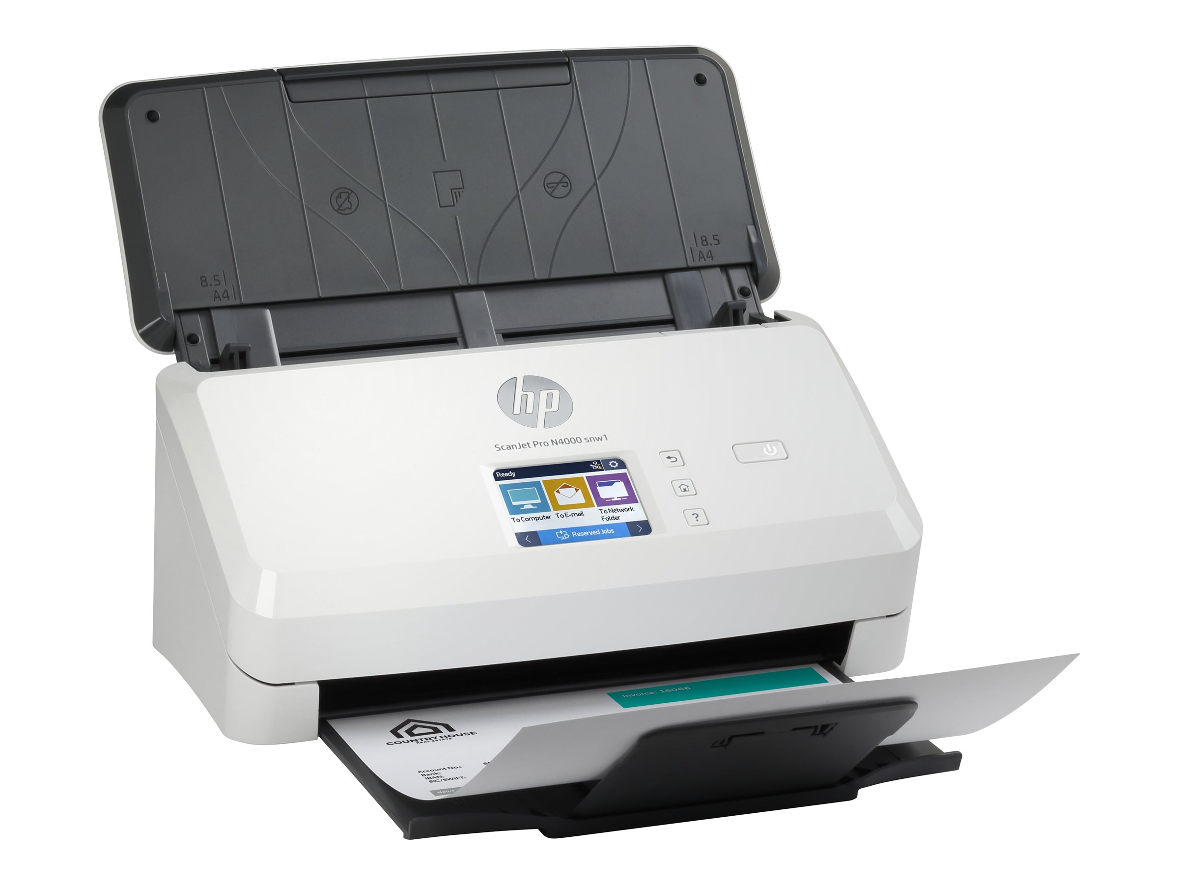 HP Scanjet Pro N4000 snw1 Sheet-feed Scanner Alimentation papier de scanner 600 x 600 DPI A4 Noir, Blanc