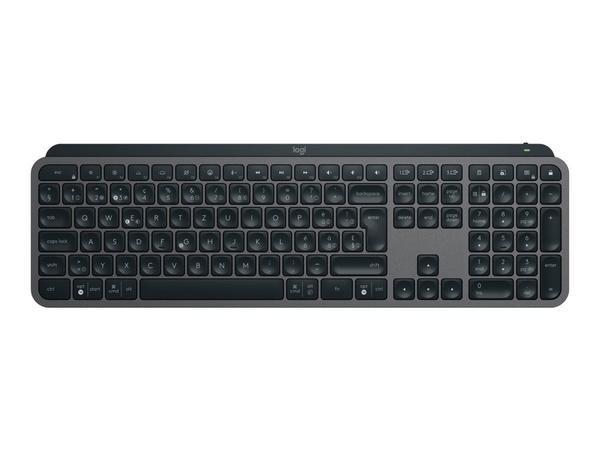 Logitech MX Keys S clavier Universel RF sans fil + Bluetooth AZERTY Français Aluminium, Blanc