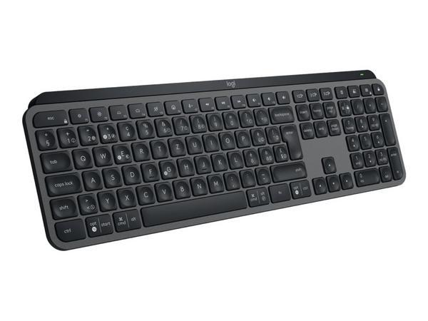 Logitech MX Keys S clavier Universel RF sans fil + Bluetooth AZERTY Français Aluminium, Blanc