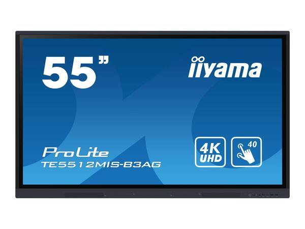 iiyama TE5512MIS-B3AG affichage de messages En forme de kiosk 139,7 cm (55") LCD Wifi 400 cd/m² 4K Ultra HD Noir Écran tactile Intégré dans le processeur Android 11 18/7