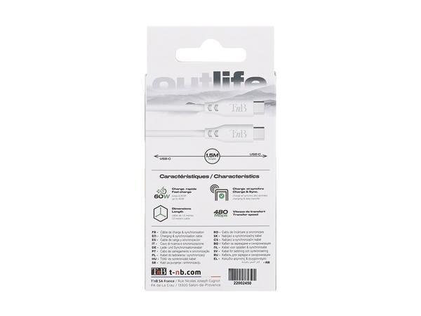 1 Câble USB-C/USB-C silicone - Blanc