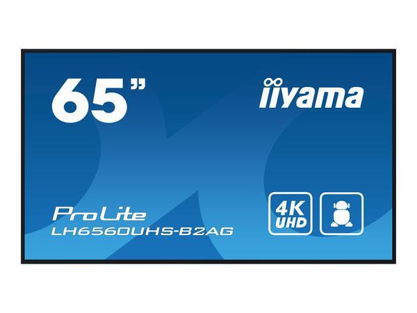 iiyama LH6560UHS-B2AG affichage de messages Carte A numérique 165,1 cm (65") LED Wifi 500 cd/m² 4K Ultra HD Noir Intégré dans le processeur Android 11 24/7
