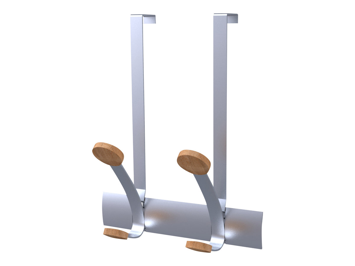 1 Patère de porte Duo, en métal et bois - 2 patères doubles