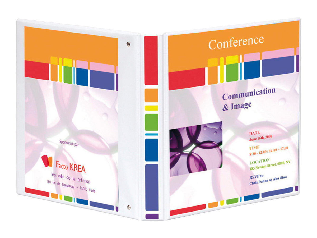 1 Classeur personnalisation 3 faces Kreacover en PVC - blanc