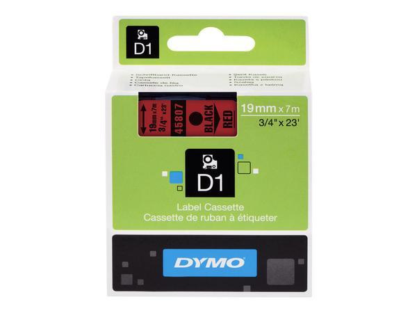 1 Ruban pour titreuse DYMO D1 19 mm rouge  impression noire