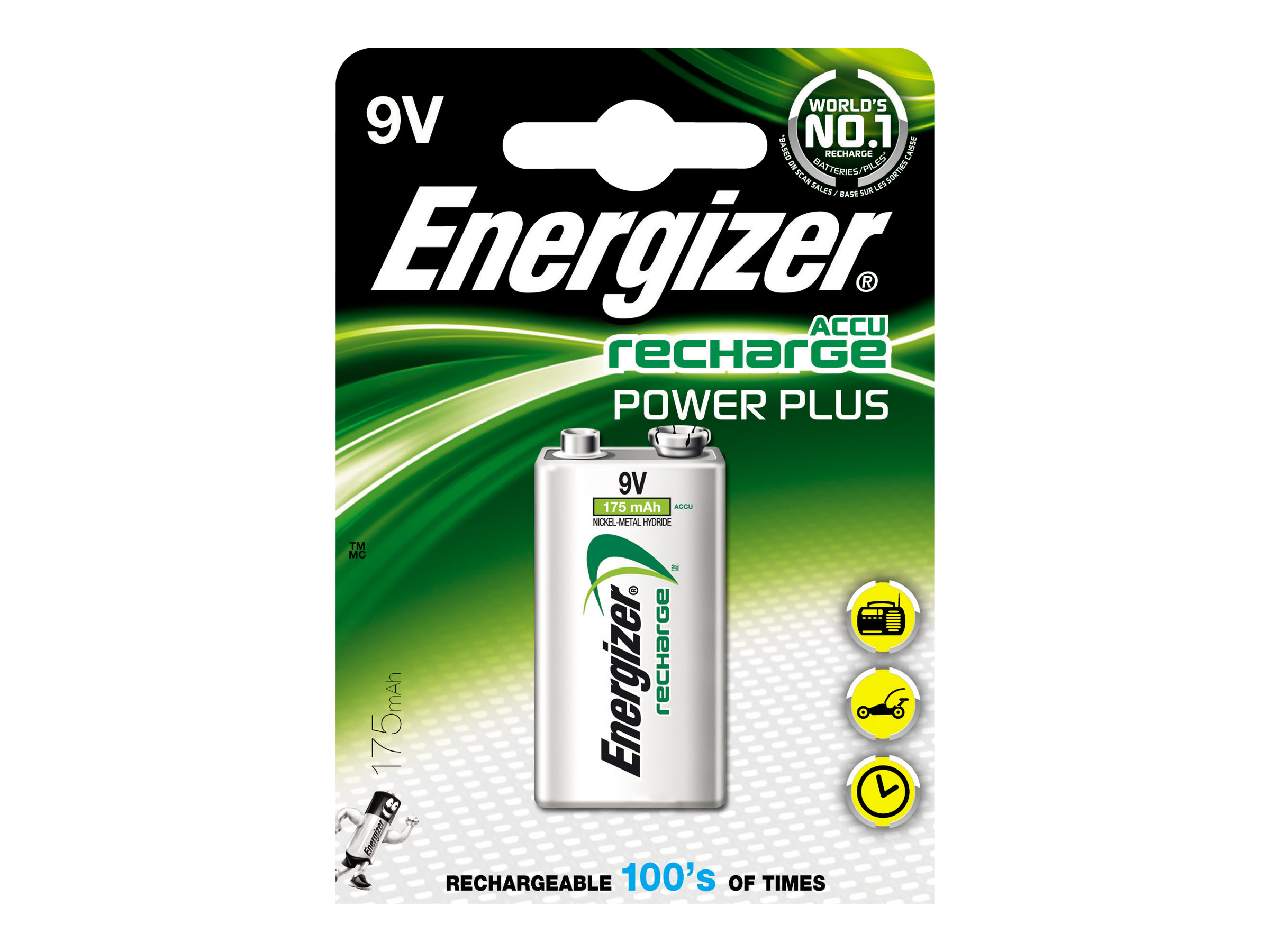 1 Pile rechargeable ENERGIZER Power Plus9V 175 mAh