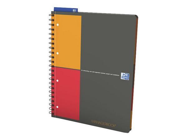 1 Cahier spirale Managerbook, A4, 160 p,L6+5x5, OXFORD Internat