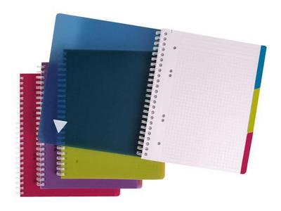 1 Cahier spirale Evolutiv A5+ 180p, 5x5,+ 3 intercalaires