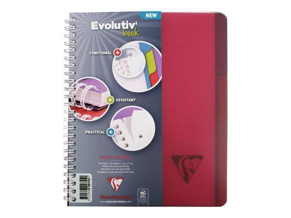 1 Cahier spirale Evolutiv A5+ 180p, 5x5,+ 3 intercalaires