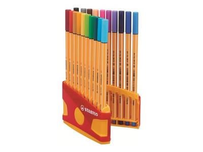 1 Boite de 20 Stylos-feutres STABILO Point 88  ColorParade boîtier rouge/orange