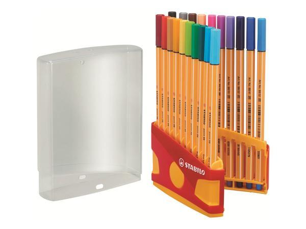 1 Boite de 20 Stylos-feutres STABILO Point 88  ColorParade boîtier rouge/orange