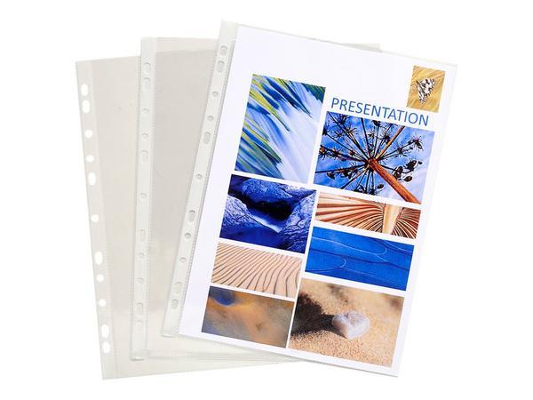 1 Boite de 100 Pochettes perforées EXACOMPTA PVC 8/100ème