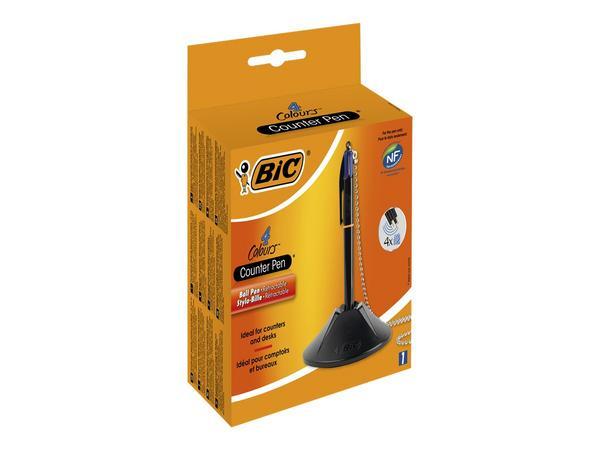 1 Stylo bille sur socle BIC - 4 recharges- Ecriture moyenne