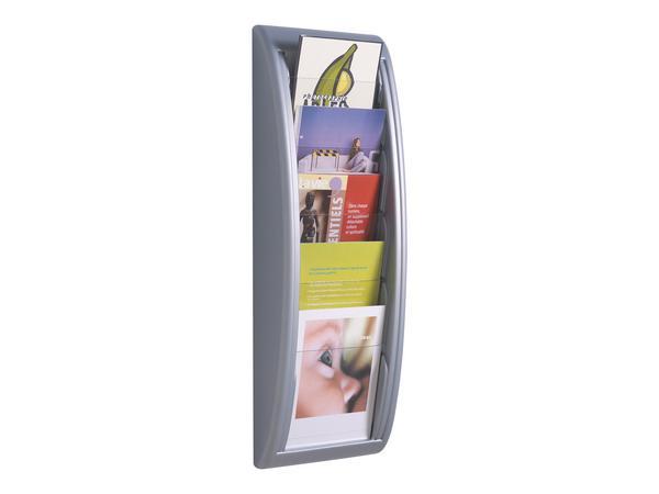 1 Présentoir mural en colonne 5 cases pour format A5 - alu