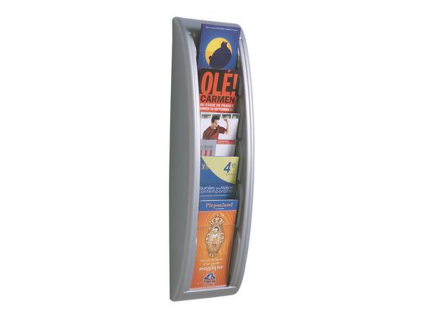 1 Présentoir mural en colonne 5 cases pour format 1/3 a4 - alu
