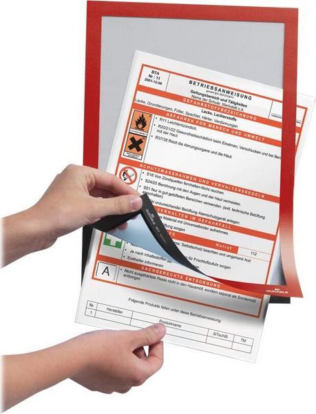 1 Lot de 2 Cadre d'affichage adhésif Duraframe - A4 -  Rouge
