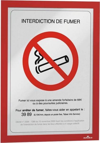 1 Lot de 2 Cadre d'affichage adhésif Duraframe - A4 -  Rouge