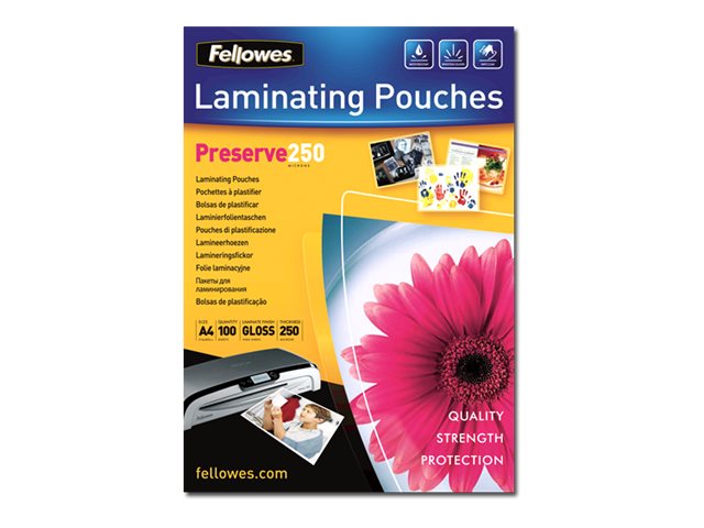 1 Boite de 100 Pochettes de plastification à chaud - A4 - Epaisseur 2x250µ