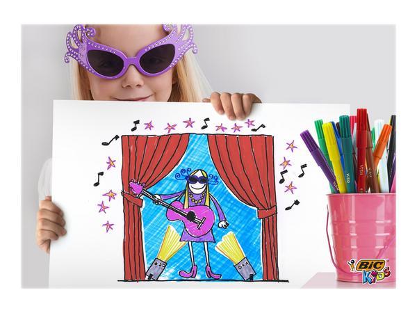 1 Blister de 12 Feutres BIC Kids Visa - Pointe fine