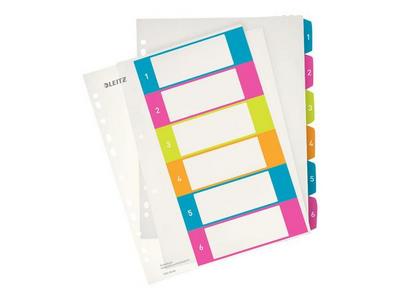 1 Jeu d'intercalaires numériques LEITZ Wow - A4 - 6 onglets