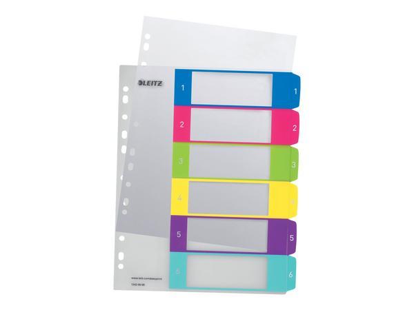 1 Jeu d'intercalaires numériques LEITZ Wow - A4 - 6 onglets
