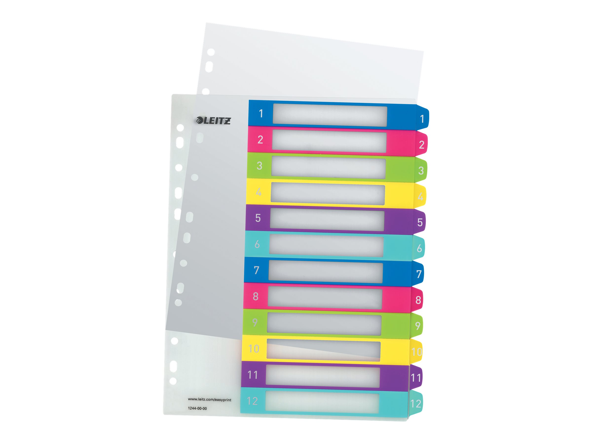 1 Jeu d'intercalaires numériques LEITZ Wow - A4 - 12 onglets
