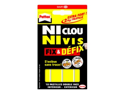1 Pastilles adhésives Ni Clou NiVis- blanches