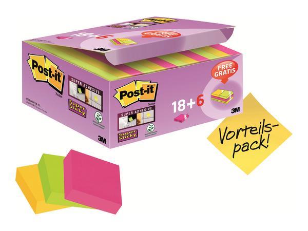 1 Lot de 12 Notes repositionnables Super Sticky 476x476 mm - Carnival- 90 feuilles
