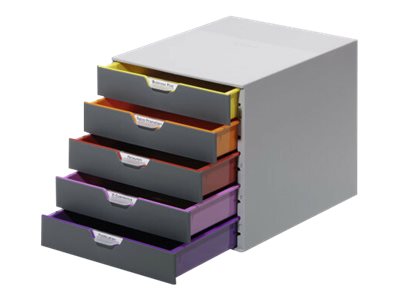 1 Module de classement 5 tiroirs  VARICOLOR gris