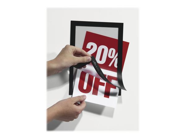 1 Lot de 2 Pochettes adhésives de signalisation Duraframe - A5 - cadre Noir
