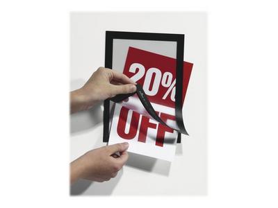 1 Lot de 2 Pochettes adhésives de signalisation Duraframe - A5 - cadre Noir
