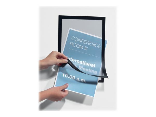 1 Lot de 2 Pochettes adhésives de signalisation Duraframe - A5 - cadre Noir