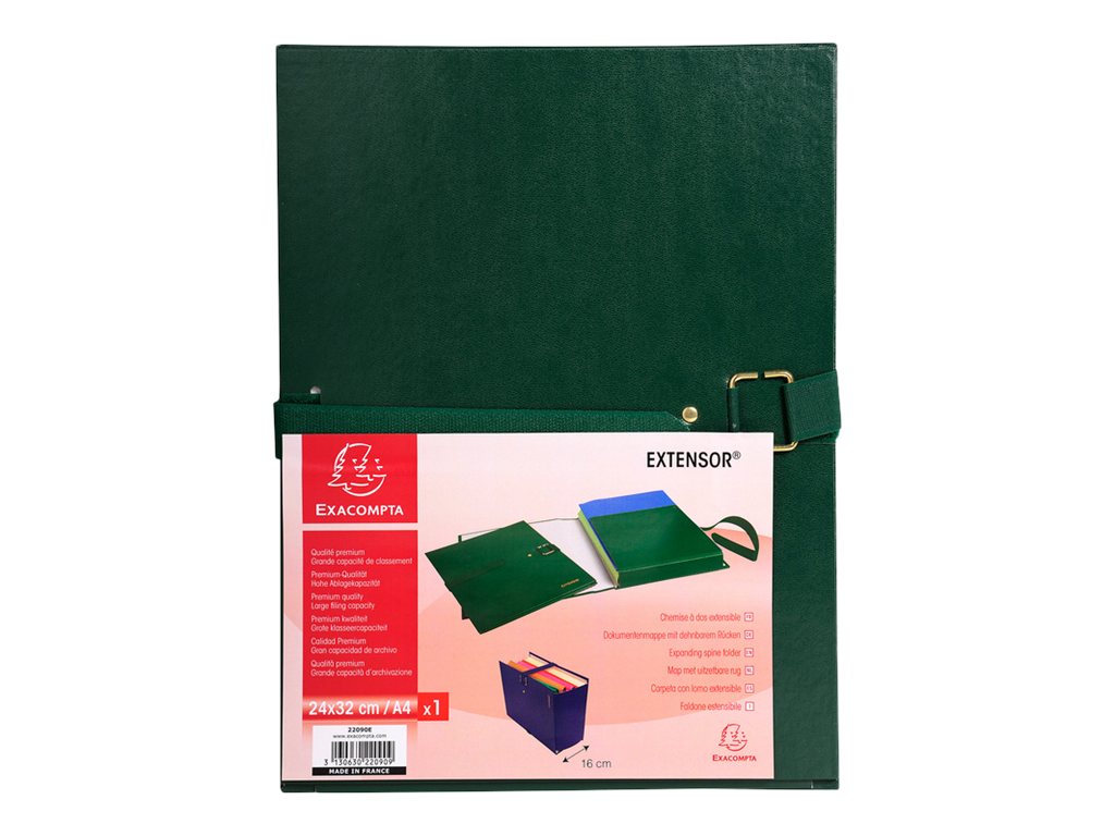 1 Chemise à sangle EXACOMPTA Extensor -vert- largeur max 16 cm