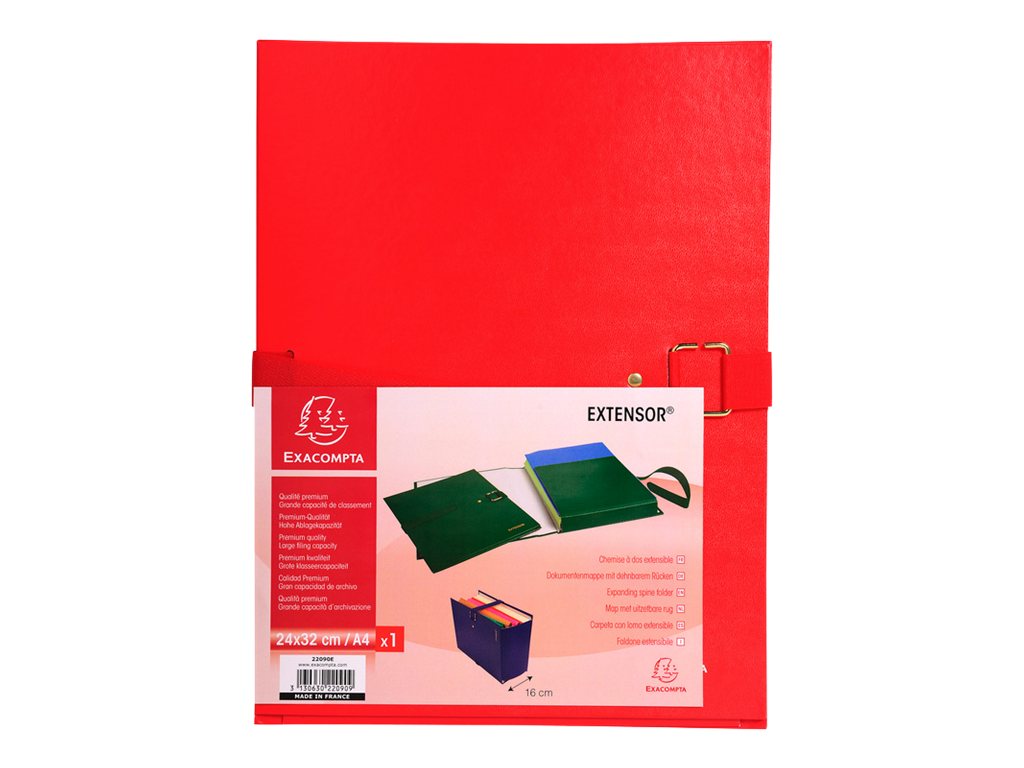 1 Chemise à sangle EXACOMPTA Extensor - rouge- largeur max 16 cm