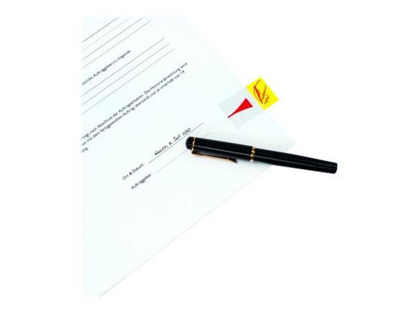 1 50 marque-pages Signez ici 2,5x4,4 cm - jaune