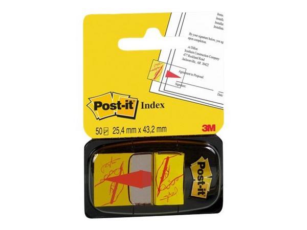 1 50 marque-pages Signez ici 2,5x4,4 cm - jaune