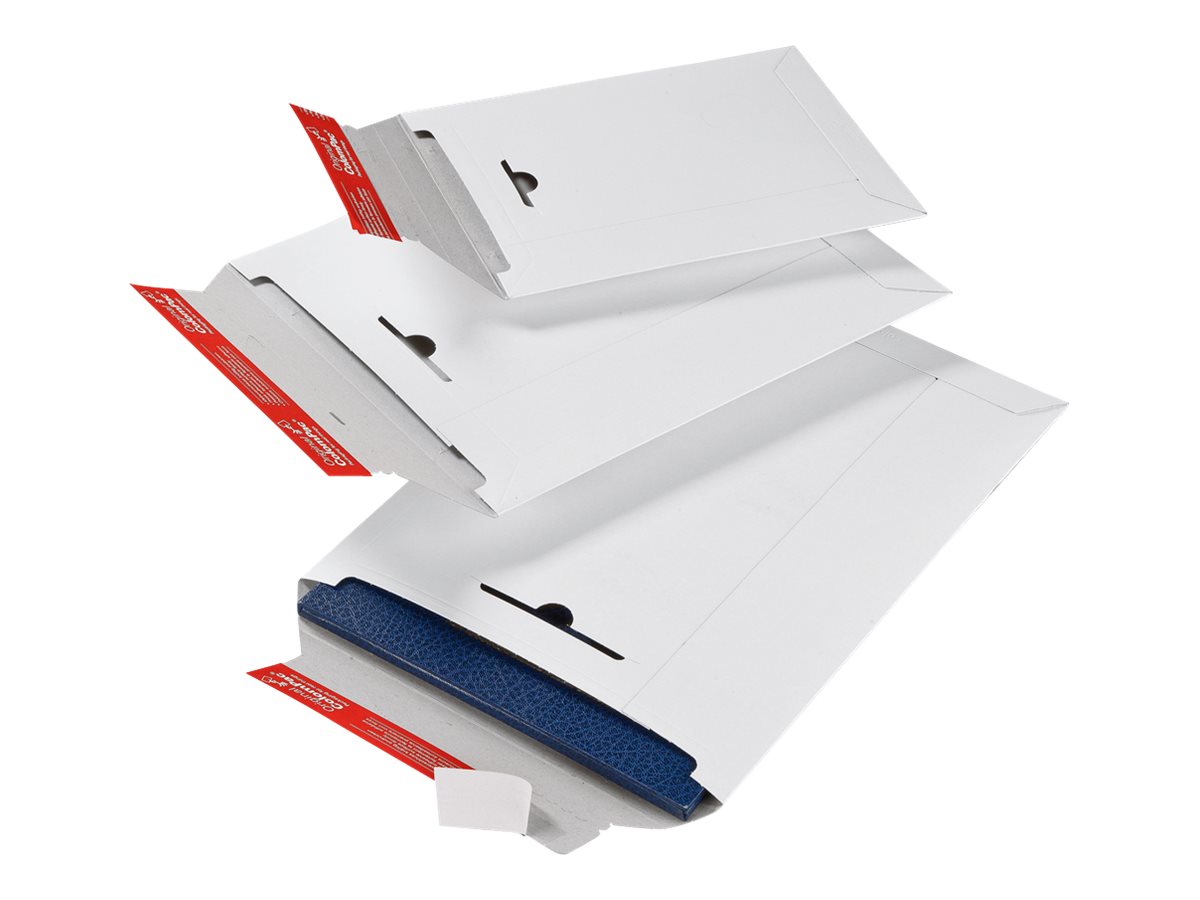 1 Lot de 20 Pochettes d'expédition carton rigide blanc 21x26.5 cm
