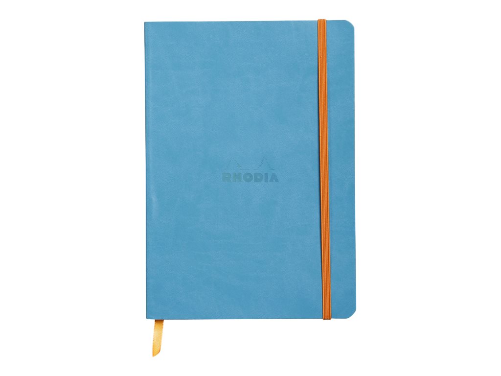 1 Carnet broché Rhodiarama A5 160 p., ligné, couverture souple turquoise