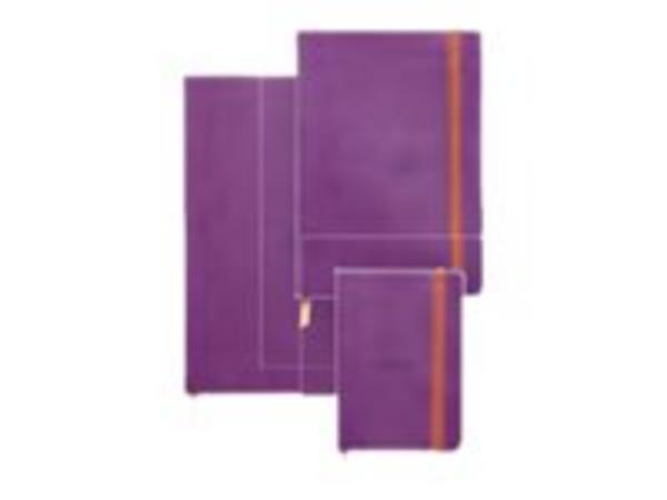 1 Carnet broché Rhodiarama A5 160 pages,ligné, couverture souple violet