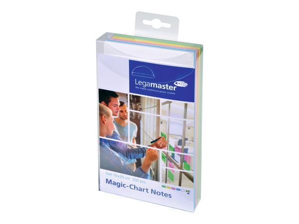 1 Boite de 500 Notes magic chart 10 x 20 cm bleu, blanc, rose, jaune, vert