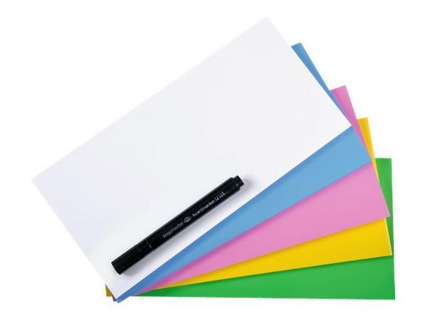 1 Boite de 500 Notes magic chart 10 x 20 cm bleu, blanc, rose, jaune, vert