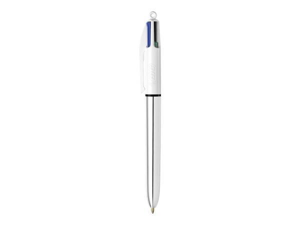 1 Stylo BIC 4 couleurs corps Shine Argent