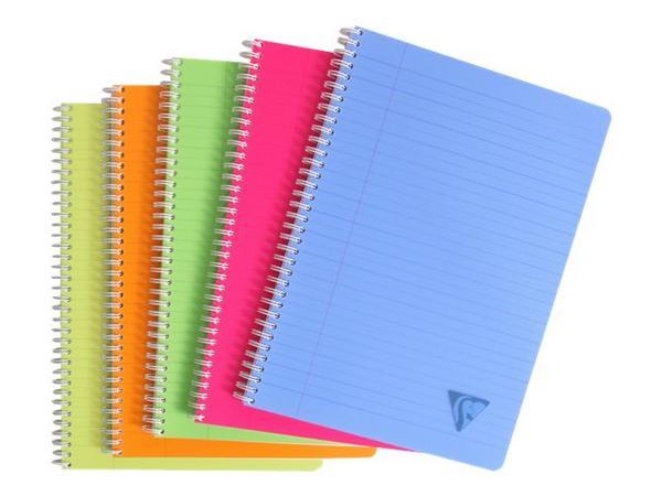 1 Cahier spirale Linicolor A4 180 pages.Ligné, 90g