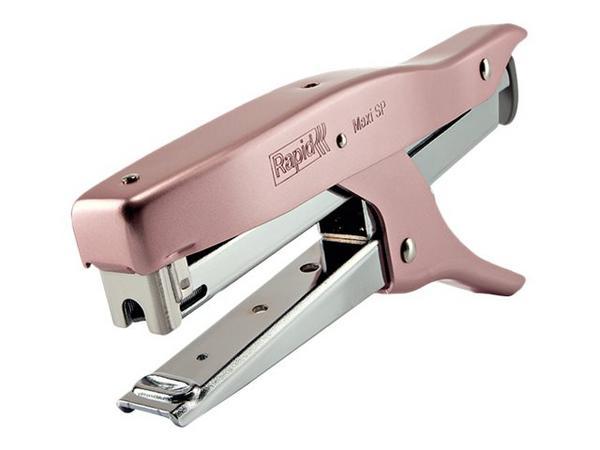 1 Pince agrafeuse Sp19 1/4 métal rose + une boite de 5000 agrafes offert