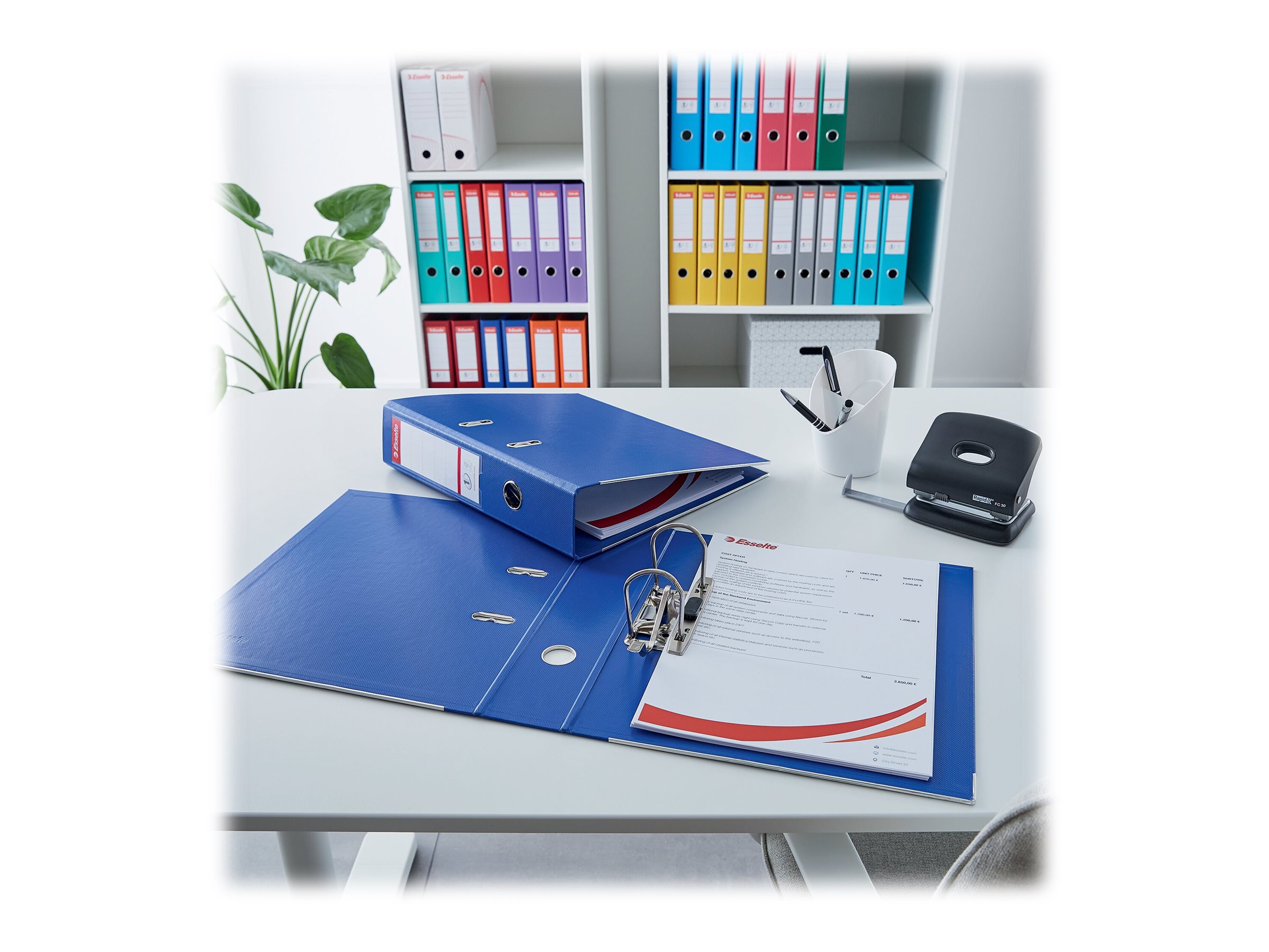 1 Classeur à levier  classiques ESSELTE N°1 Power Jaune dos 7.5cm