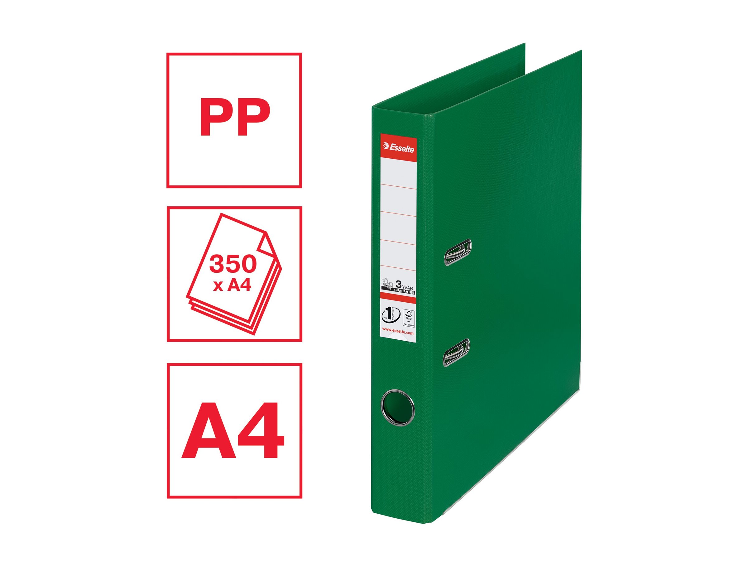 1 Classeur à levier ESSELTE classiques N°1 Power - Dos 5cm Vert foncé