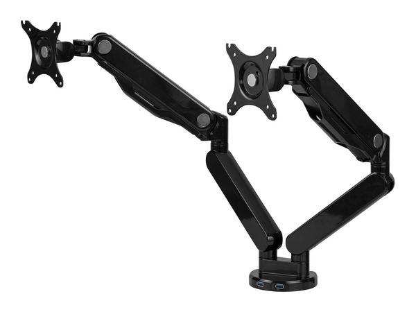 1 Bras porte-écrans double Platinium Séries noir - Fellowes
