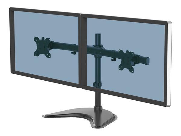 1 Bras porte-écrans double horizontal surpied - Fellowes