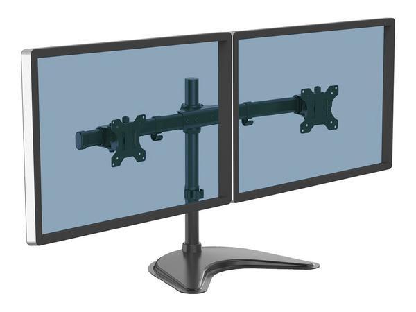 1 Bras porte-écrans double horizontal surpied - Fellowes